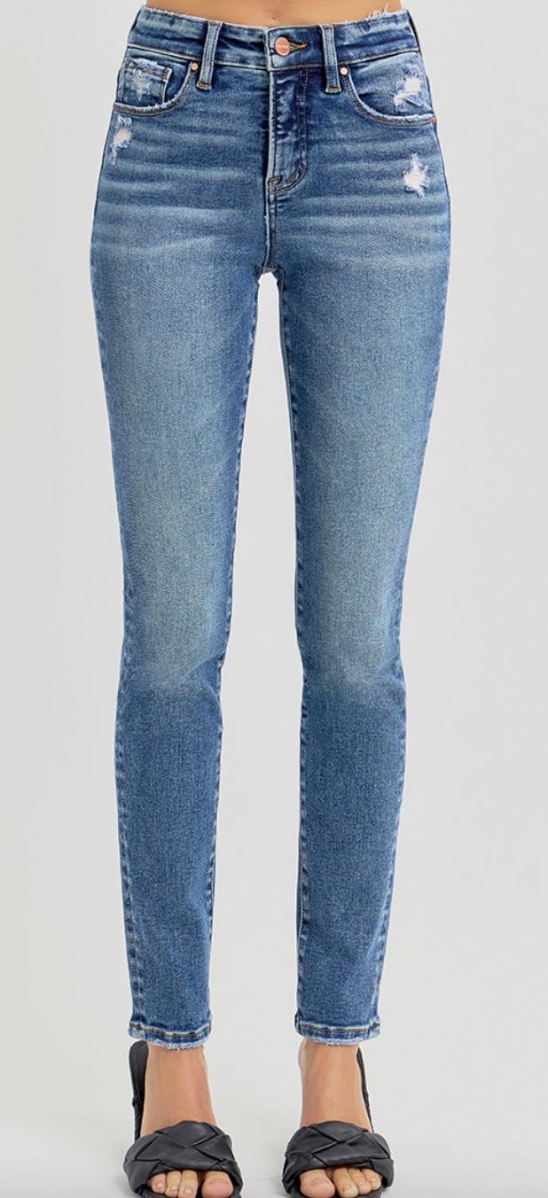 Risen Jeans Tummy Control High Rise Ankle Slim Skinny Jeans