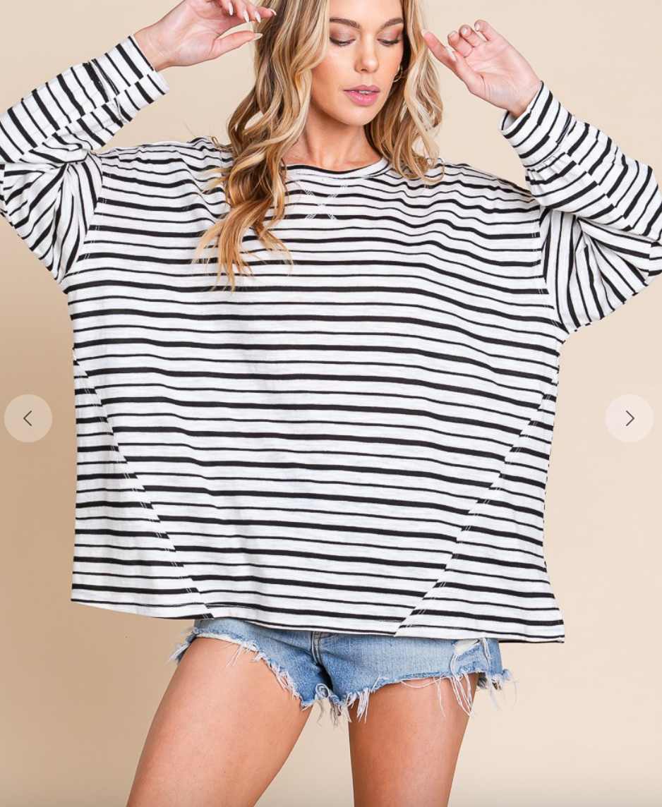Striped Oversize Bubble T-shirt