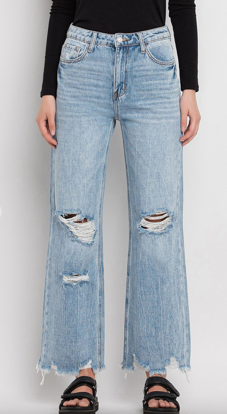 VERVET by Flying Monkey 90's Vintage Super High Rise Flare Jeans