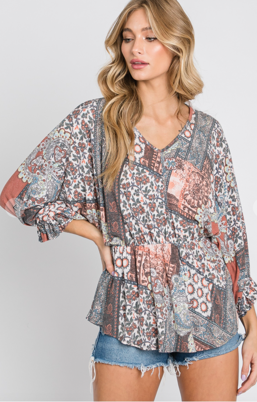 Comfy Fit Three-quarter Sleeve Top