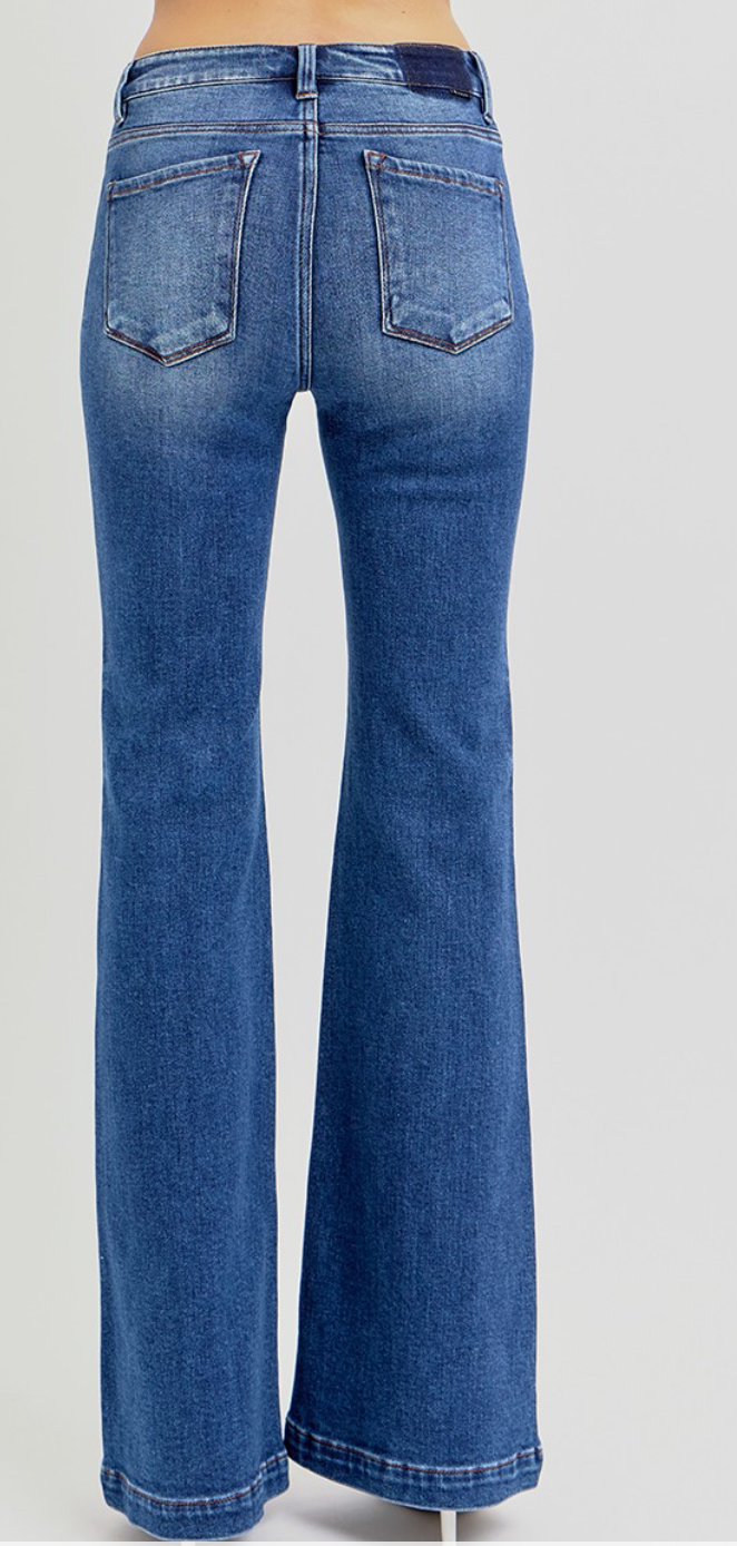 Risen low rise jeans