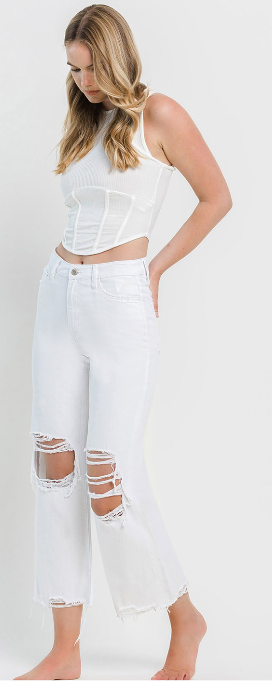 VERVET by Flying Monkey 90's Vintage Super High Rise Crop Flare Jeans