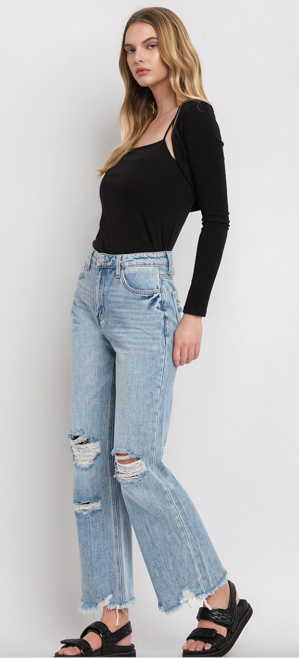 VERVET by Flying Monkey 90's Vintage Super High Rise Flare Jeans