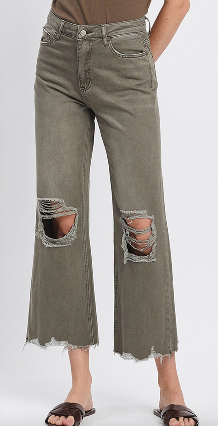 VERVET by Flying Monkey 90's Vintage Super High Rise Crop Flare Jeans