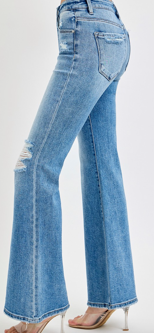 Risen Jeans Tummy Control Mid Rise Flare Jeans