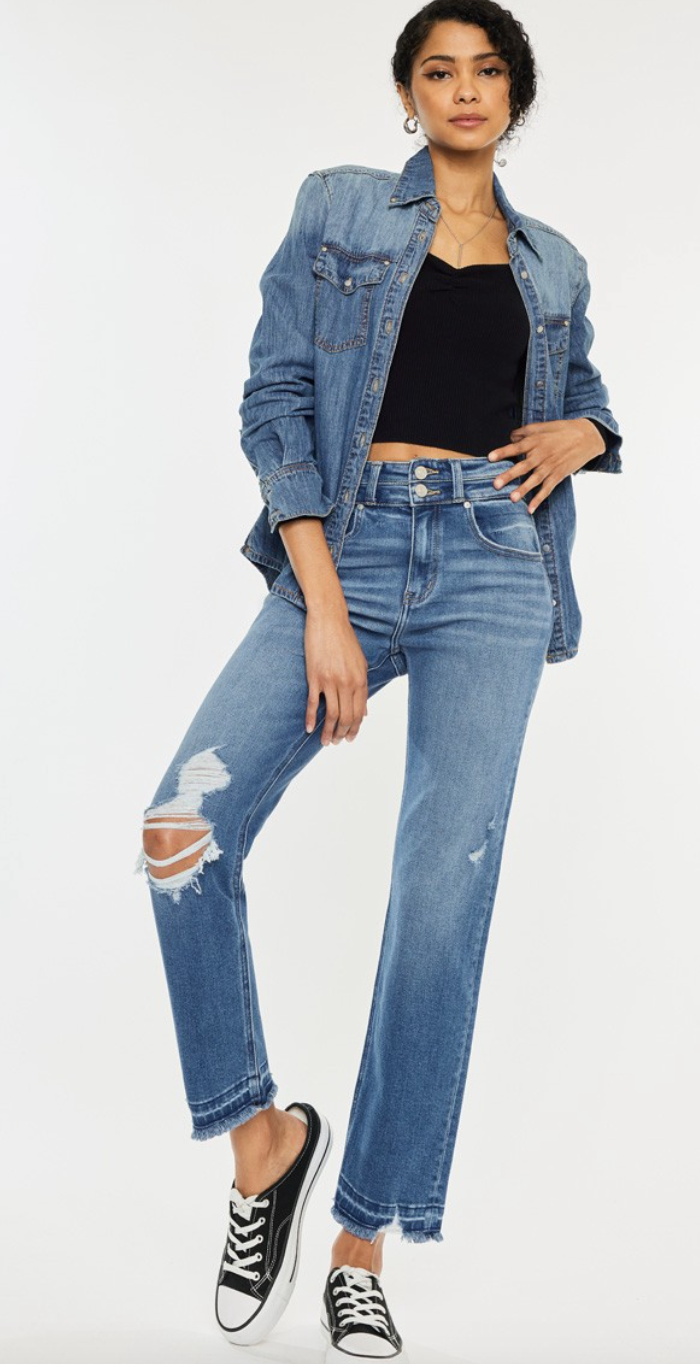 Kan Can USA High Rise Slim Straight Jeans