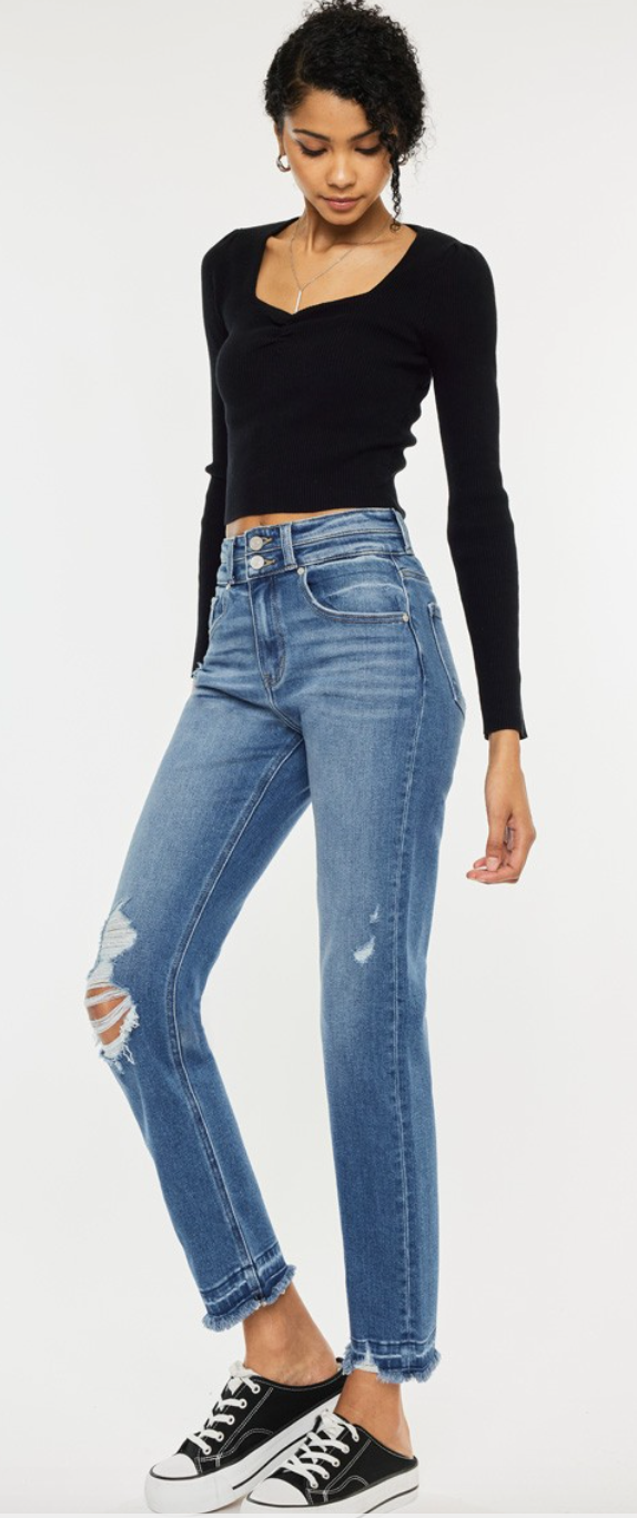 Kan Can USA High Rise Slim Straight Jeans