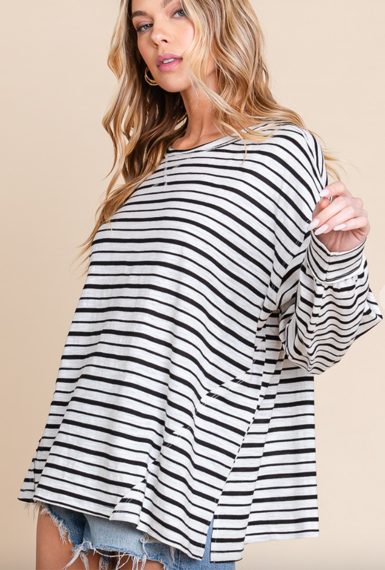 Striped Oversize Bubble T-shirt